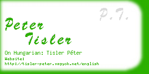 peter tisler business card